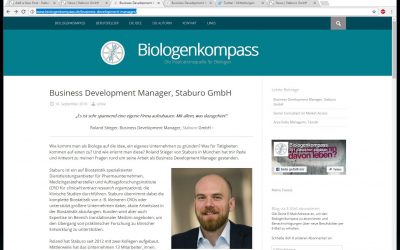 Story about our Business Development Manager Roland Stieger on biologenkompass.de