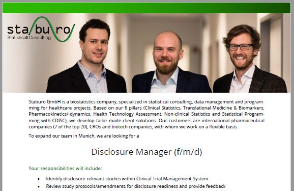 Staburo Disclosure Manager Munich